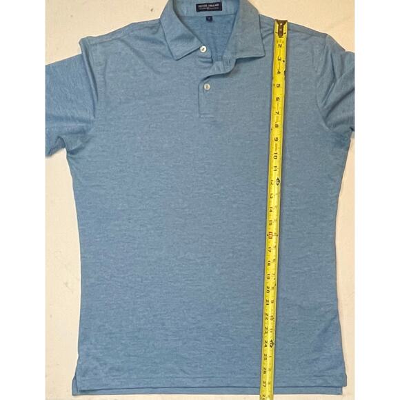 Peter Millar Crown Crafted Performance Polo Shirt Blue Heather Knit Sz Sm Golf - Picture 6 of 12